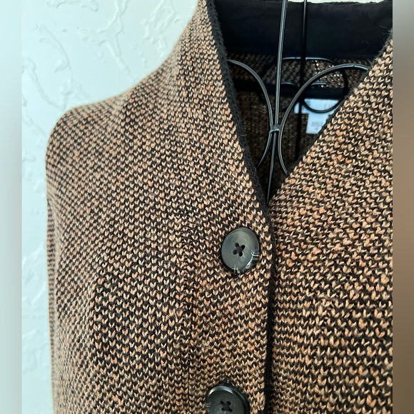 J Jill Brown Tweed Cotton Blend Duster Cardigan Sweater Jacket - Picture 2 of 16